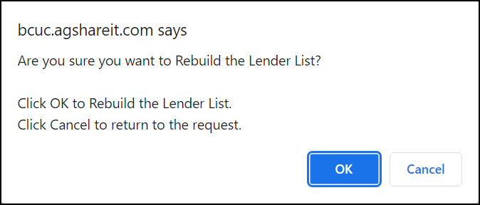 Rebuild Lenders Pop-up Confirm